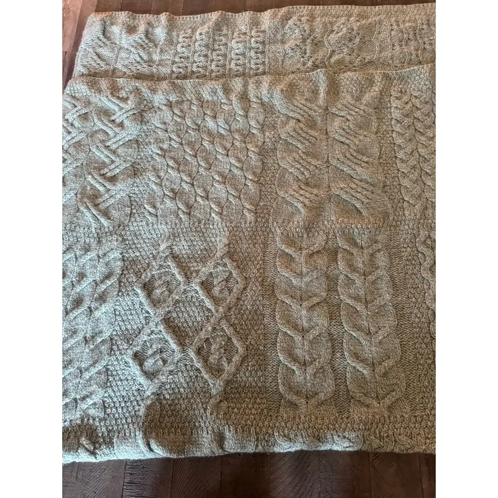 Kilronan super soft Merino Wool made in Ireland blanket/throw green